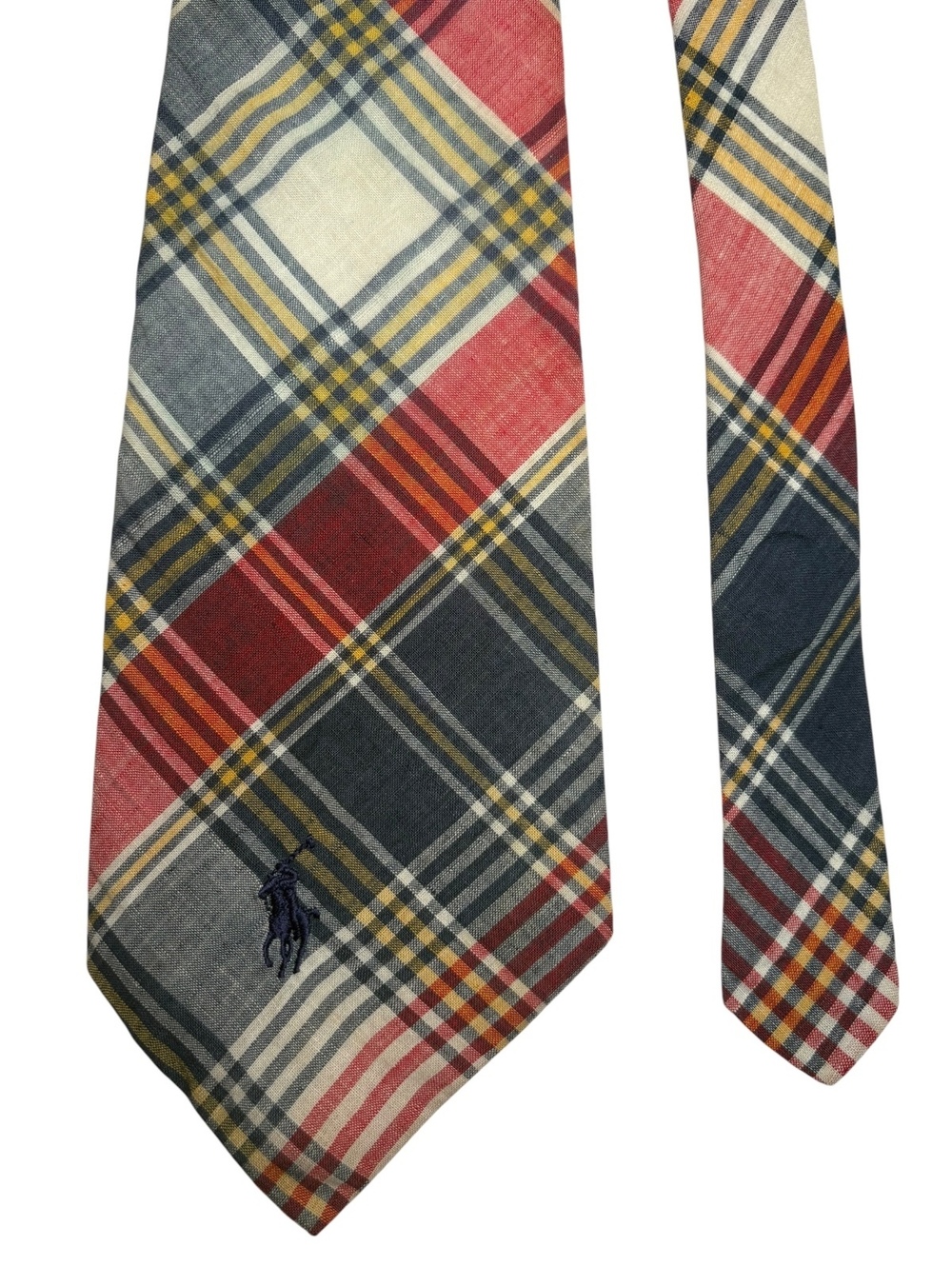 Polo Ralph Lauren Cotton Plaid Jacquard Logo Men's Designer Tie